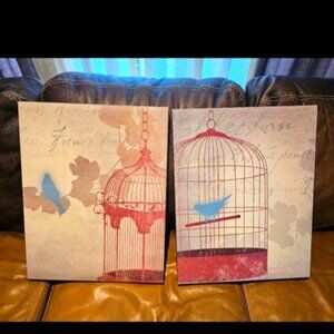 Birdcage canvas by Asea Jensen set of 2